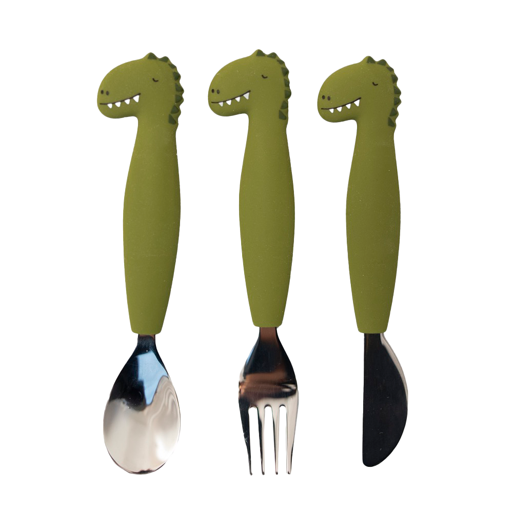 Trixie Silicone Cutlery Set 3-pack - Mr. Dino
