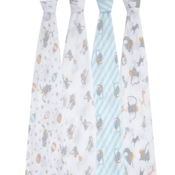 Aden + Anais Essentials Cotton Swaddle Dumbo New Heights (Pack of 4)