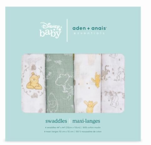Aden + Anais Essentials Cotton Swaddle Winnie + Friends (Pack of 4)