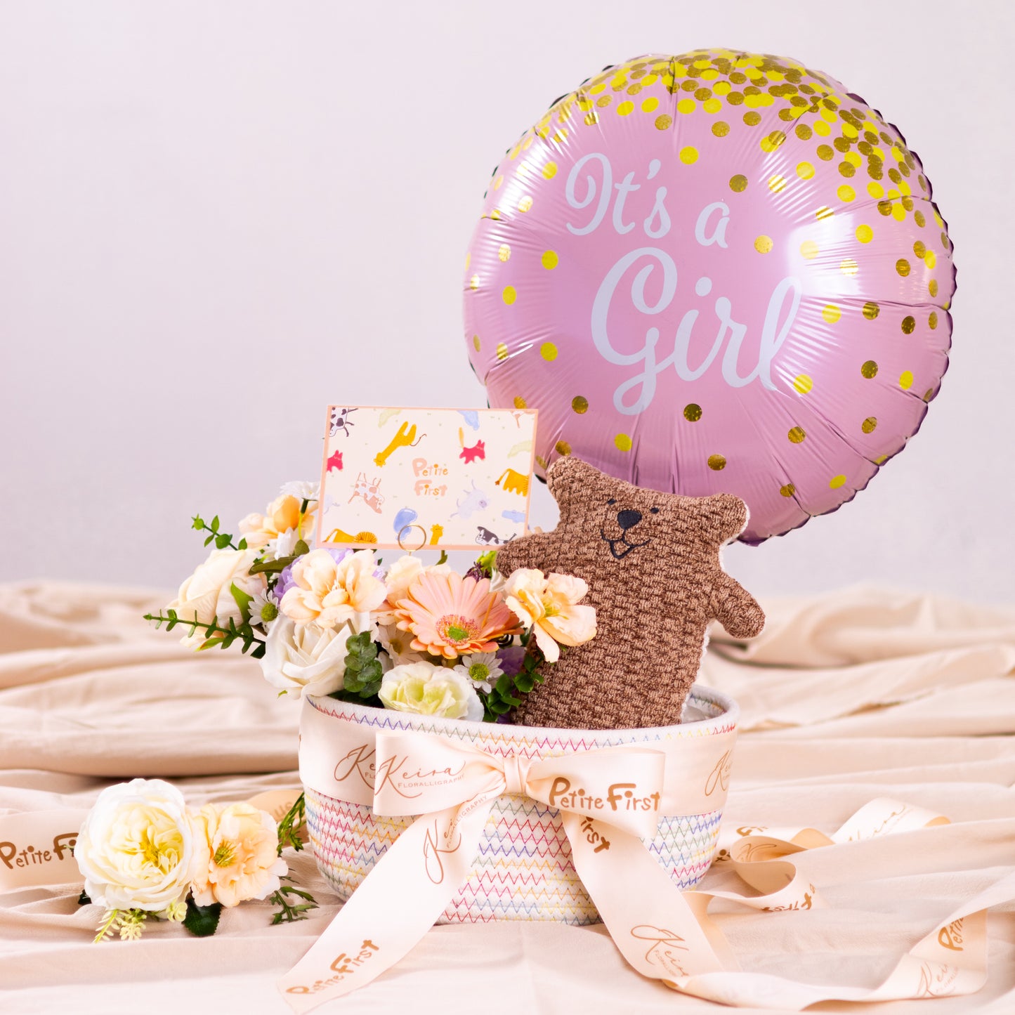 Petite Friend Baby Hamper (Bruno the Bear / Baby Girl)