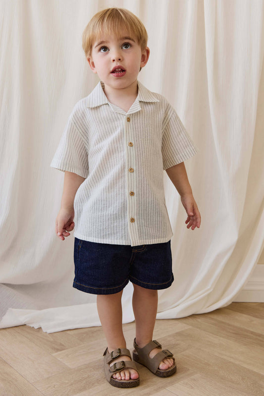Reid Denim Short Mid Indigo Denim