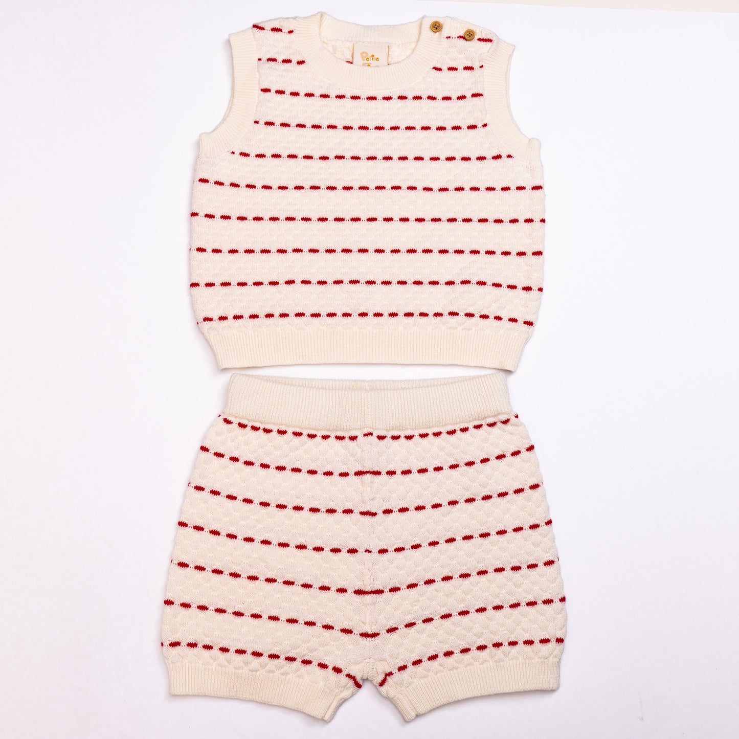 Stripe Vest Sets Red (6-12M)