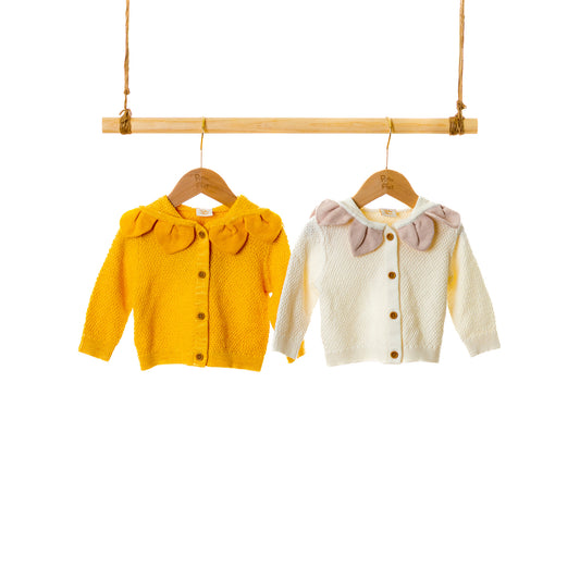 Sun Flower Hoodie Cardigan (6-12M / 18-24M / 3Y)