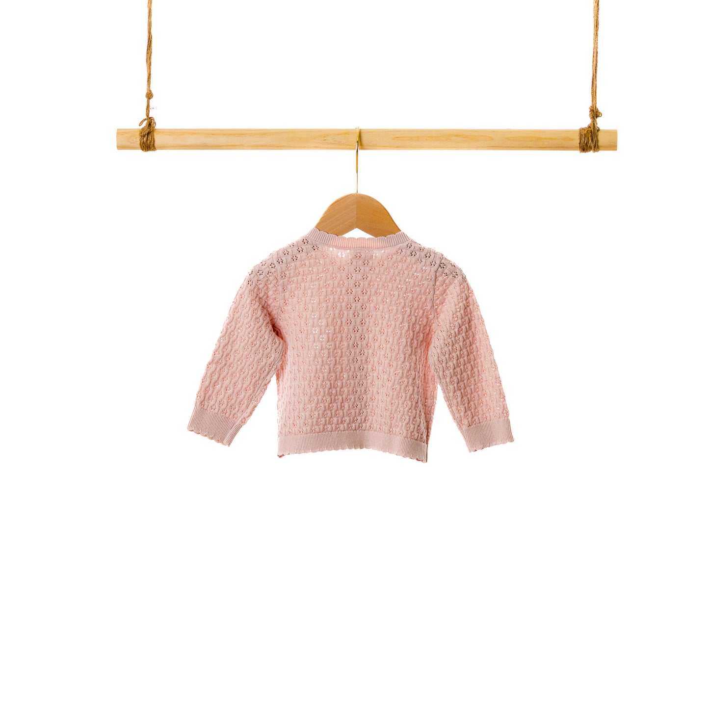 Crew Neck LS Pointelle Cardigan (6-12M / 18-24M / 3Y)