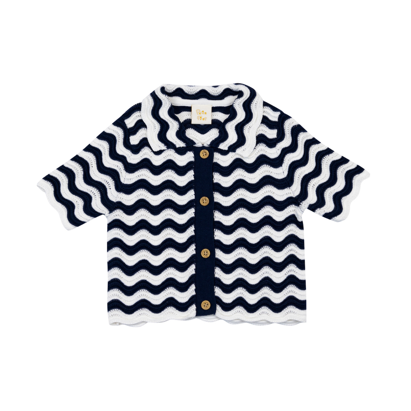 Open-Knit Shirt | Waved Printted Pattern (18-24M)