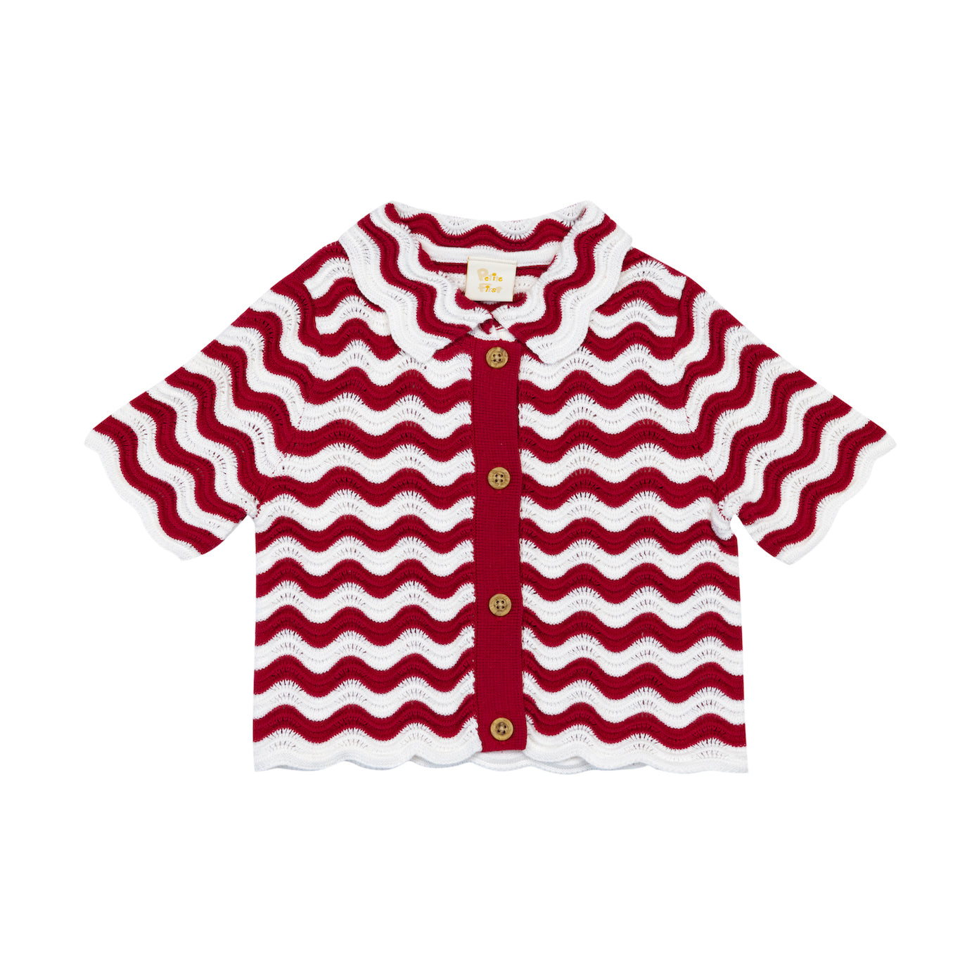 Open-Knit Shirt | Waved Printted Pattern (18-24M)