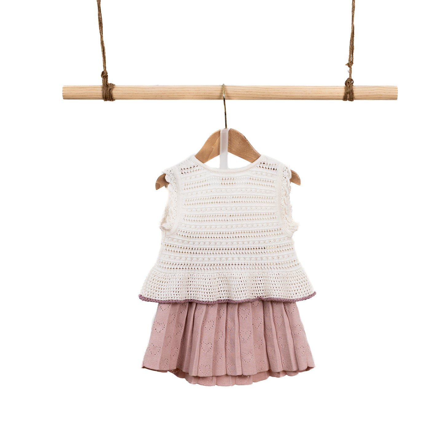 Skirt with Heart Pointelle (18-24M / 2-3Y)