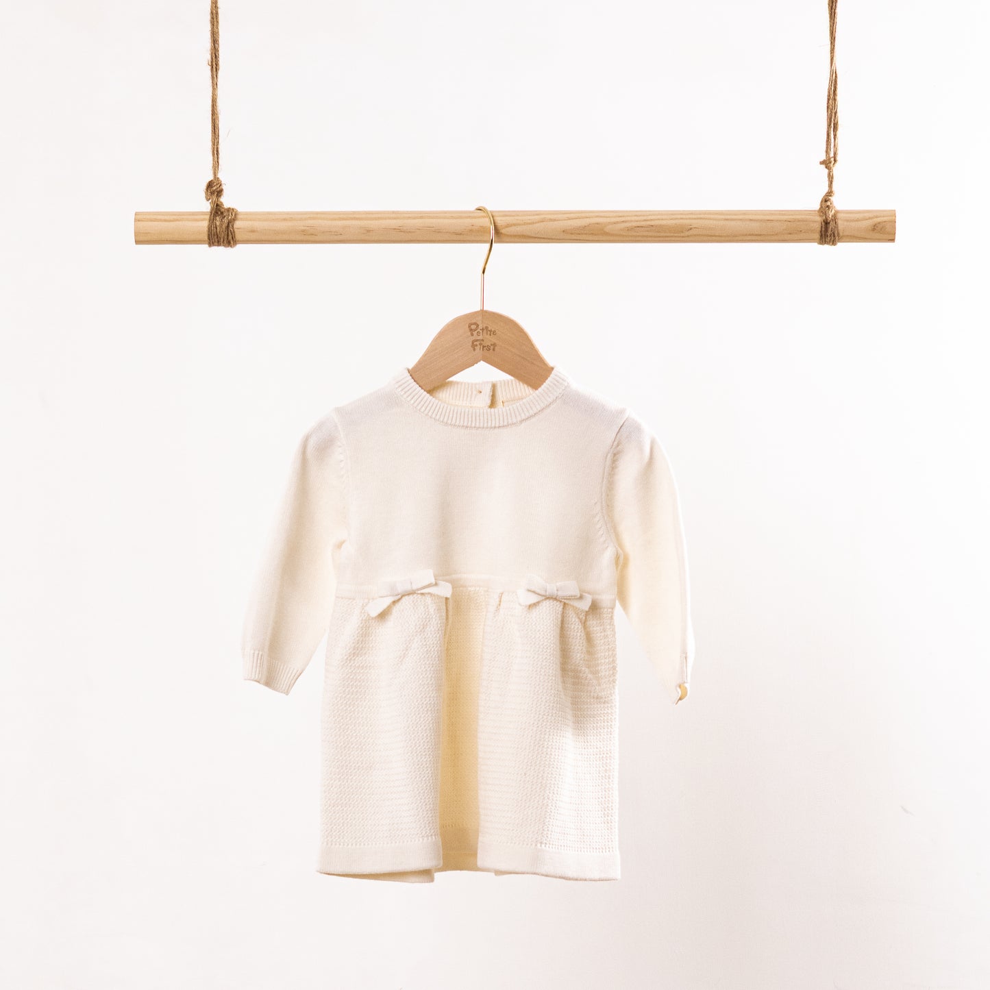 Crew Neck LS Dress with Bow (6-12M / 18-24M)
