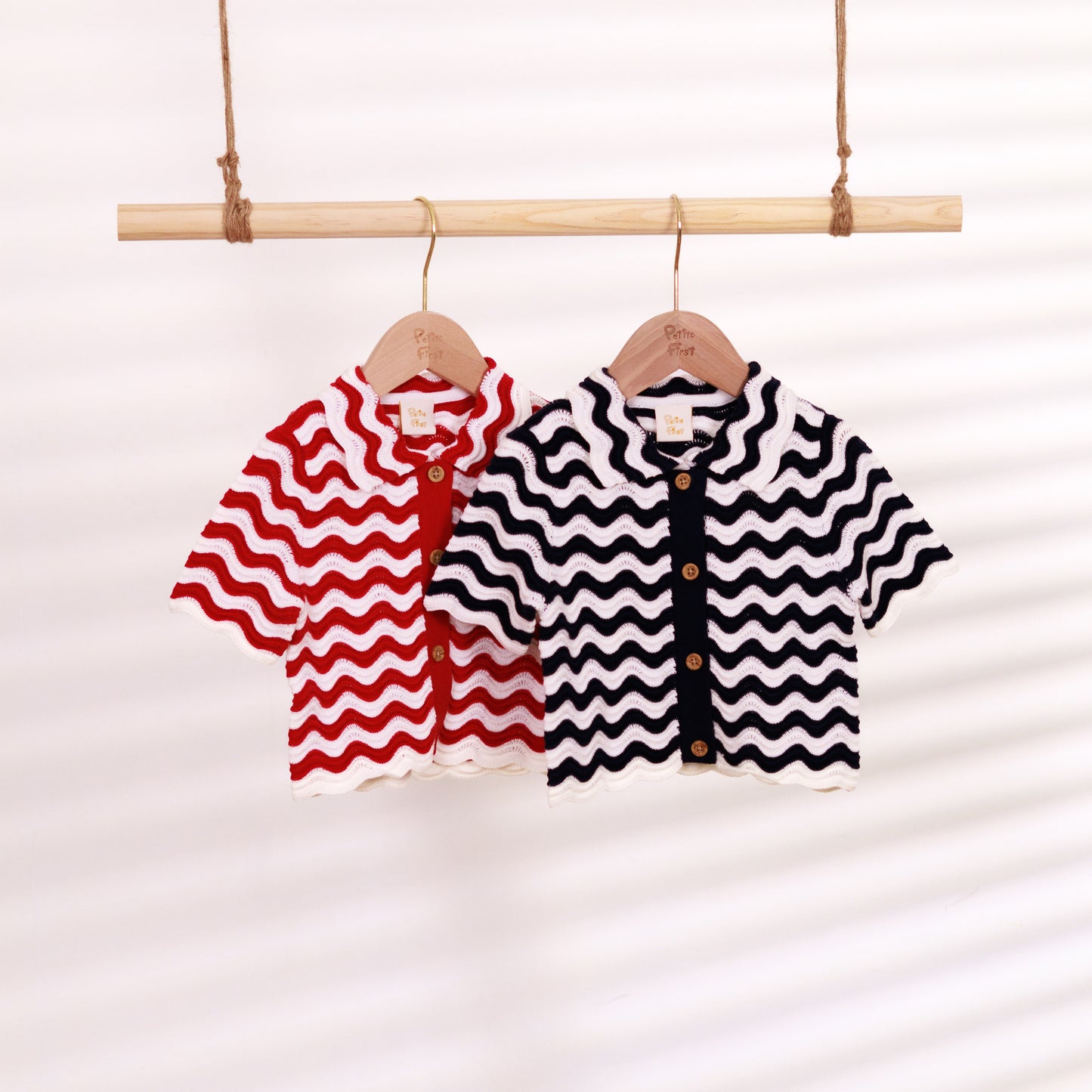 Open-Knit Shirt | Waved Printted Pattern (18-24M)