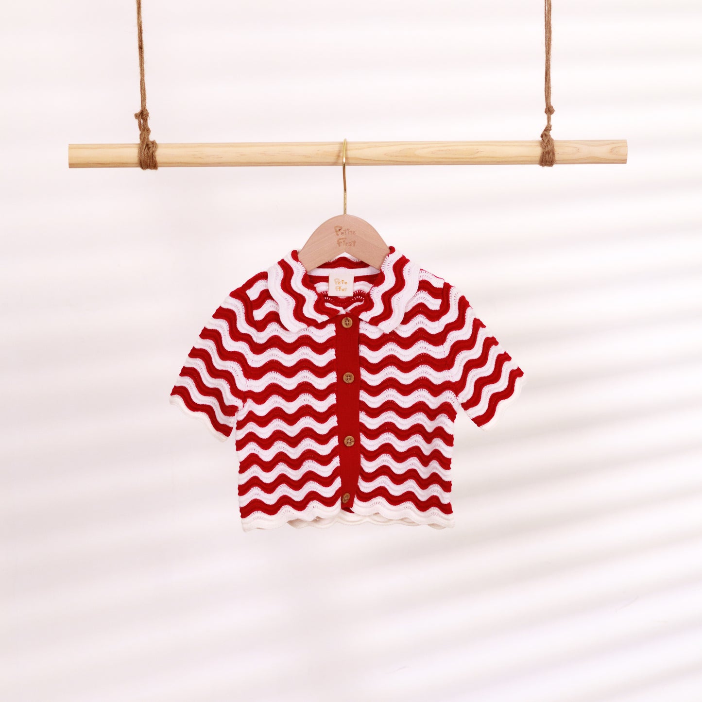 Open-Knit Shirt | Waved Printted Pattern (18-24M)