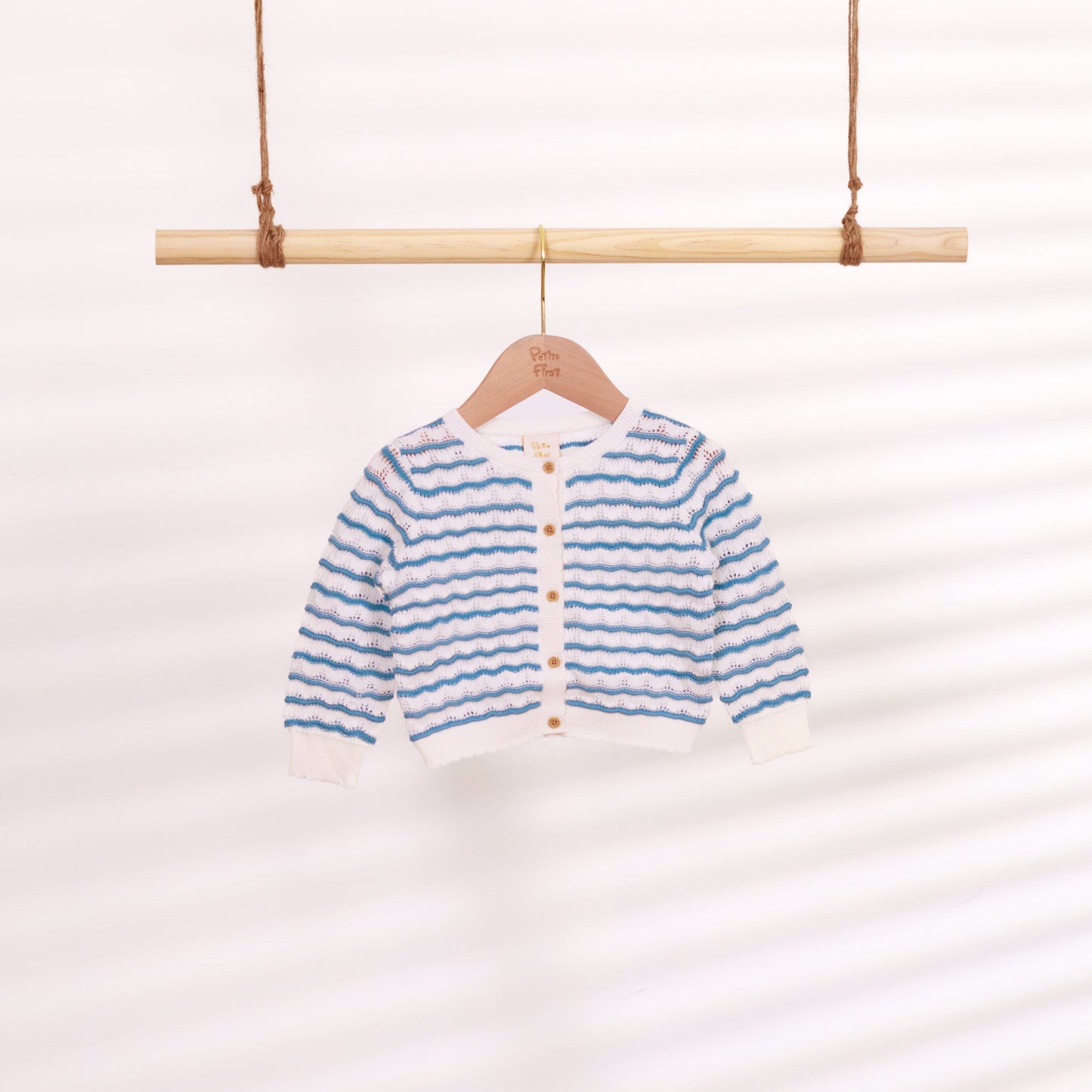 Crochet Stripe Cardigan (6-12M)