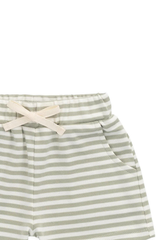 Jamie Kay Pima Cotton Wesley Short - Narrow Stripe Lichen / Cloud