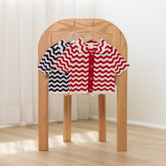 Open-Knit Shirt | Waved Printted Pattern (18-24M)