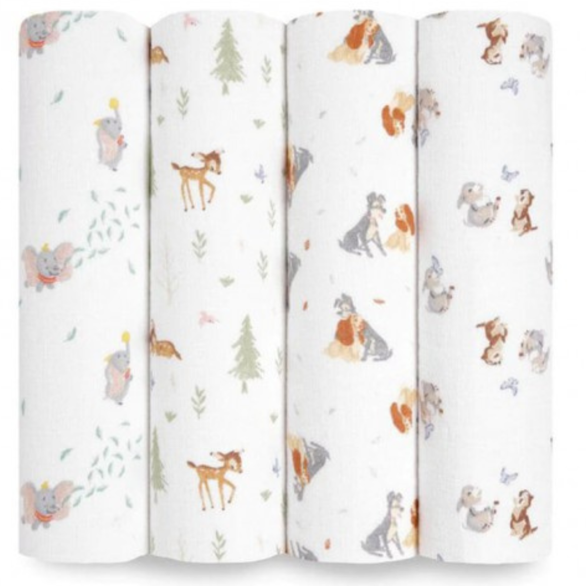 Aden + Anais Essentials Cotton Swaddle Disney + Friends (Pack of 4)