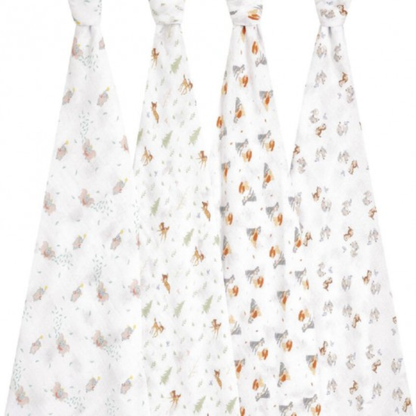 Aden + Anais Essentials Cotton Swaddle Disney + Friends (Pack of 4)