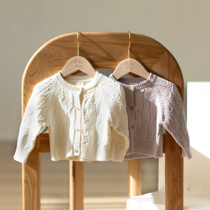 Cable Knit Cardigan Rose Pink