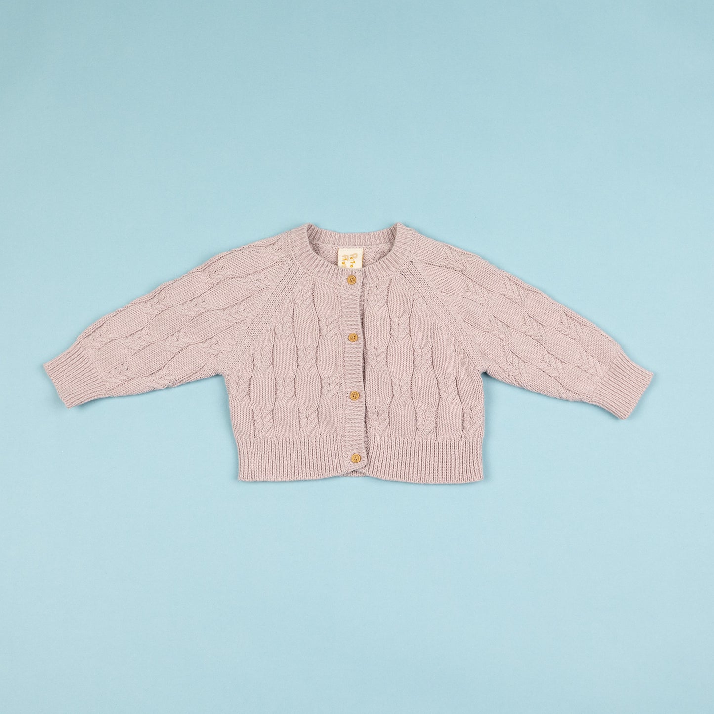 Cable Knit Cardigan Rose Pink