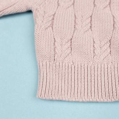 Cable Knit Cardigan Rose Pink