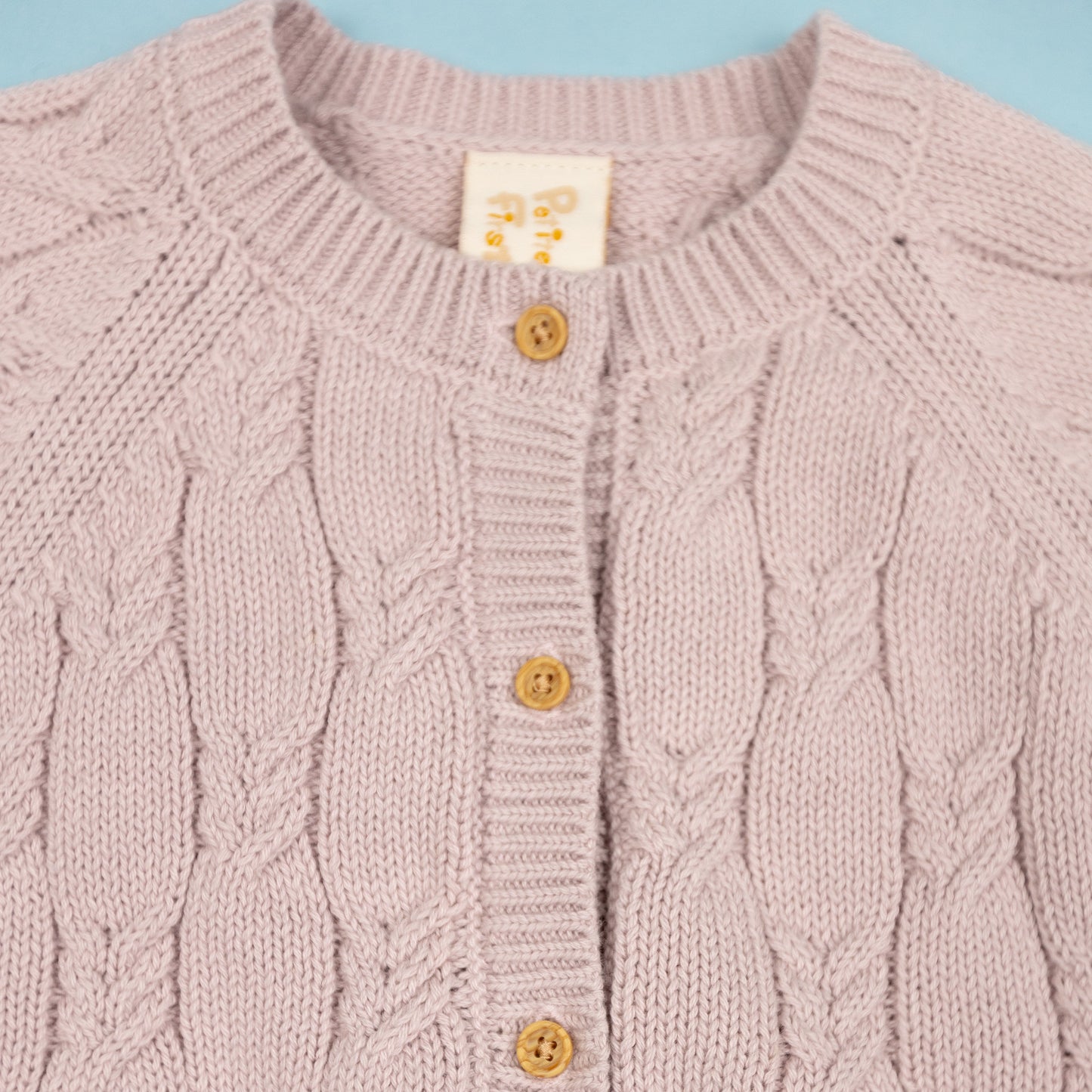 Cable Knit Cardigan Rose Pink