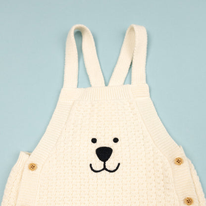 Bear Face Baby Onesie Cream (6-12M)