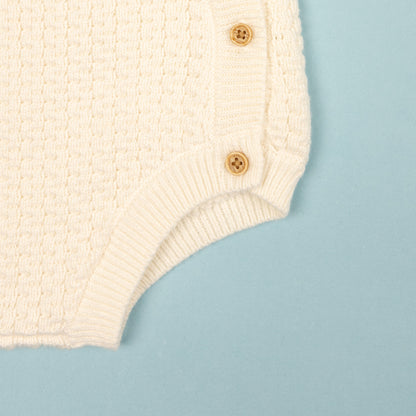 Bear Face Baby Onesie Cream (6-12M)