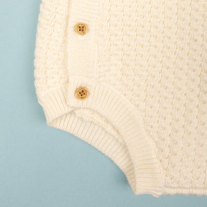 Bear Face Baby Onesie Cream (6-12M)
