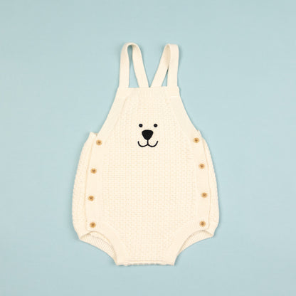 Bear Face Baby Onesie Cream (6-12M)