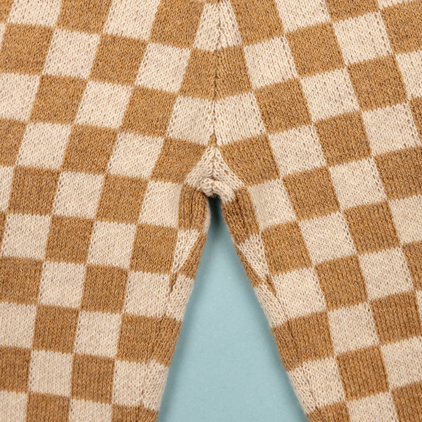 Hooded Checked Outfit Set Caramel