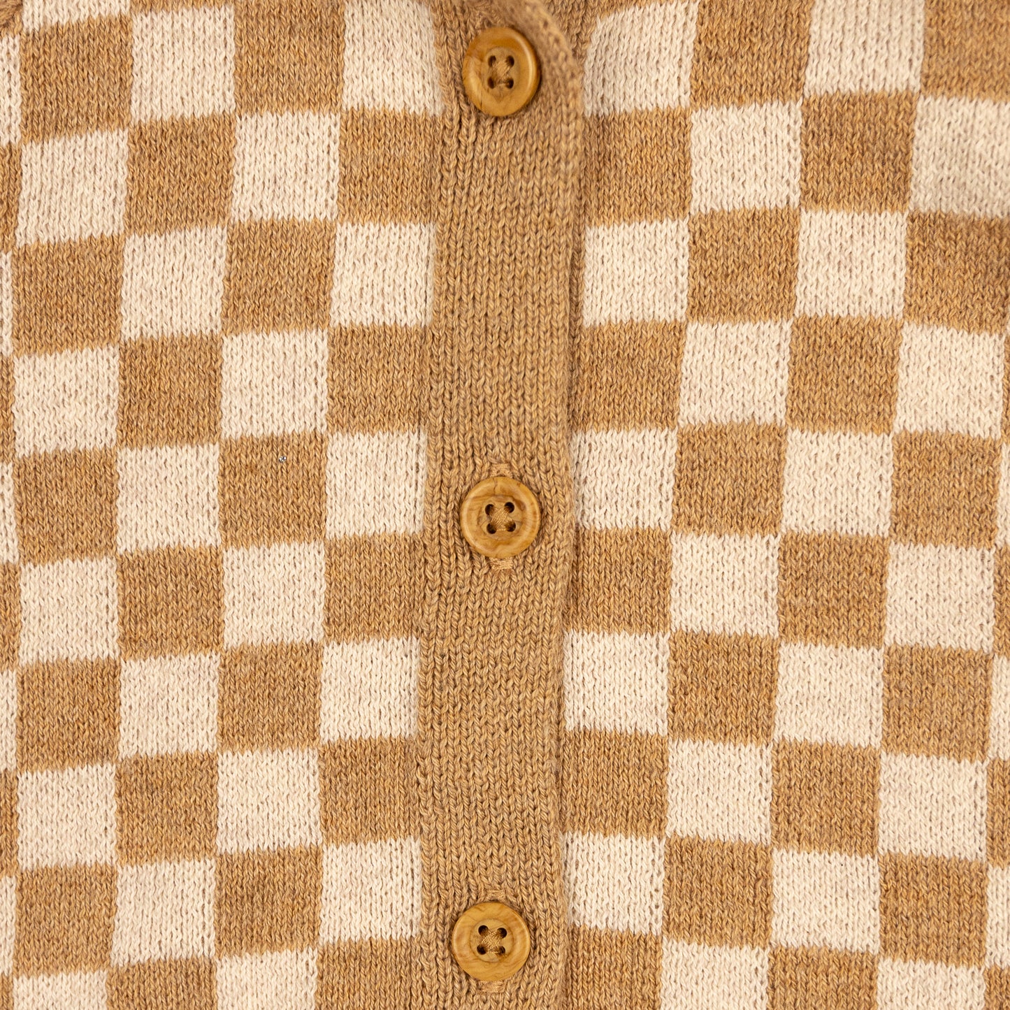 Hooded Checked Outfit Set Caramel