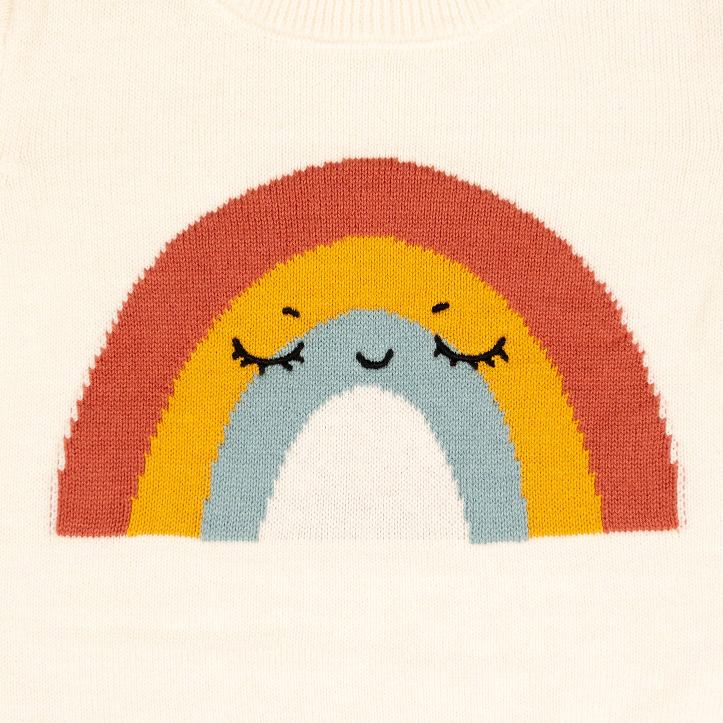 Baby Rainbow Pullover with Pants Cream