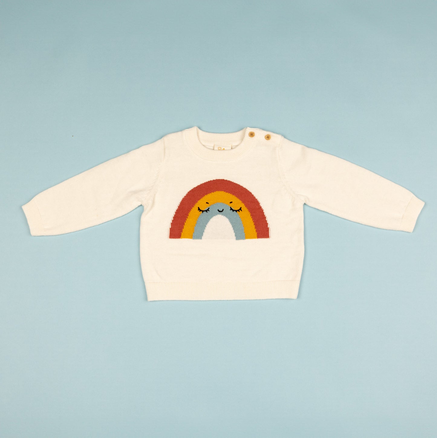 Baby Rainbow Pullover with Pants Cream