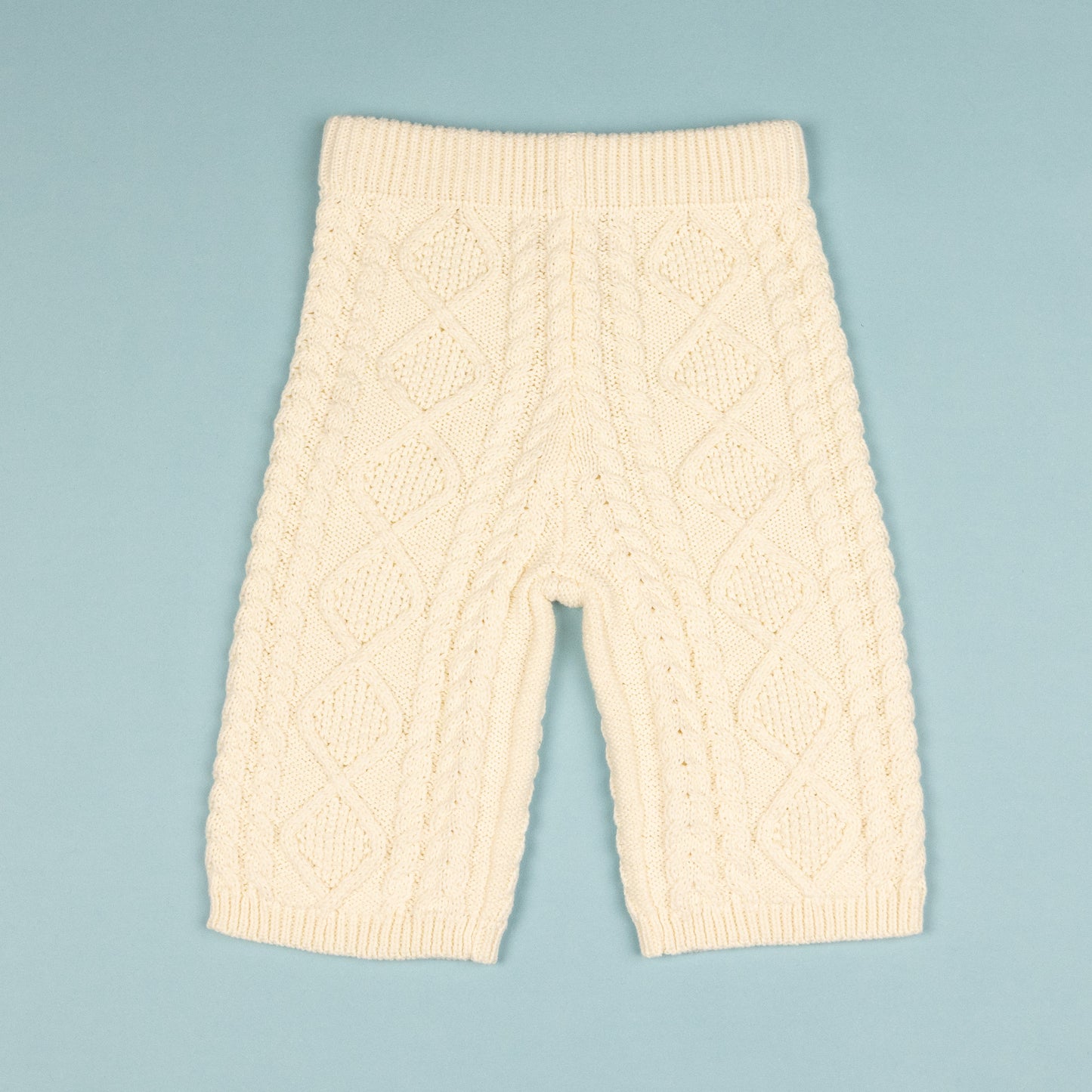 Cable Knit Pullover with Pants Cream