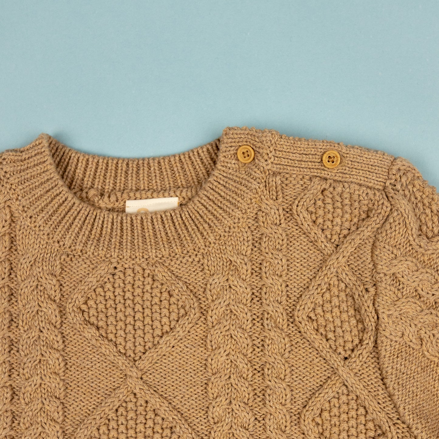 Cable Knit Pullover with Pants Caramel