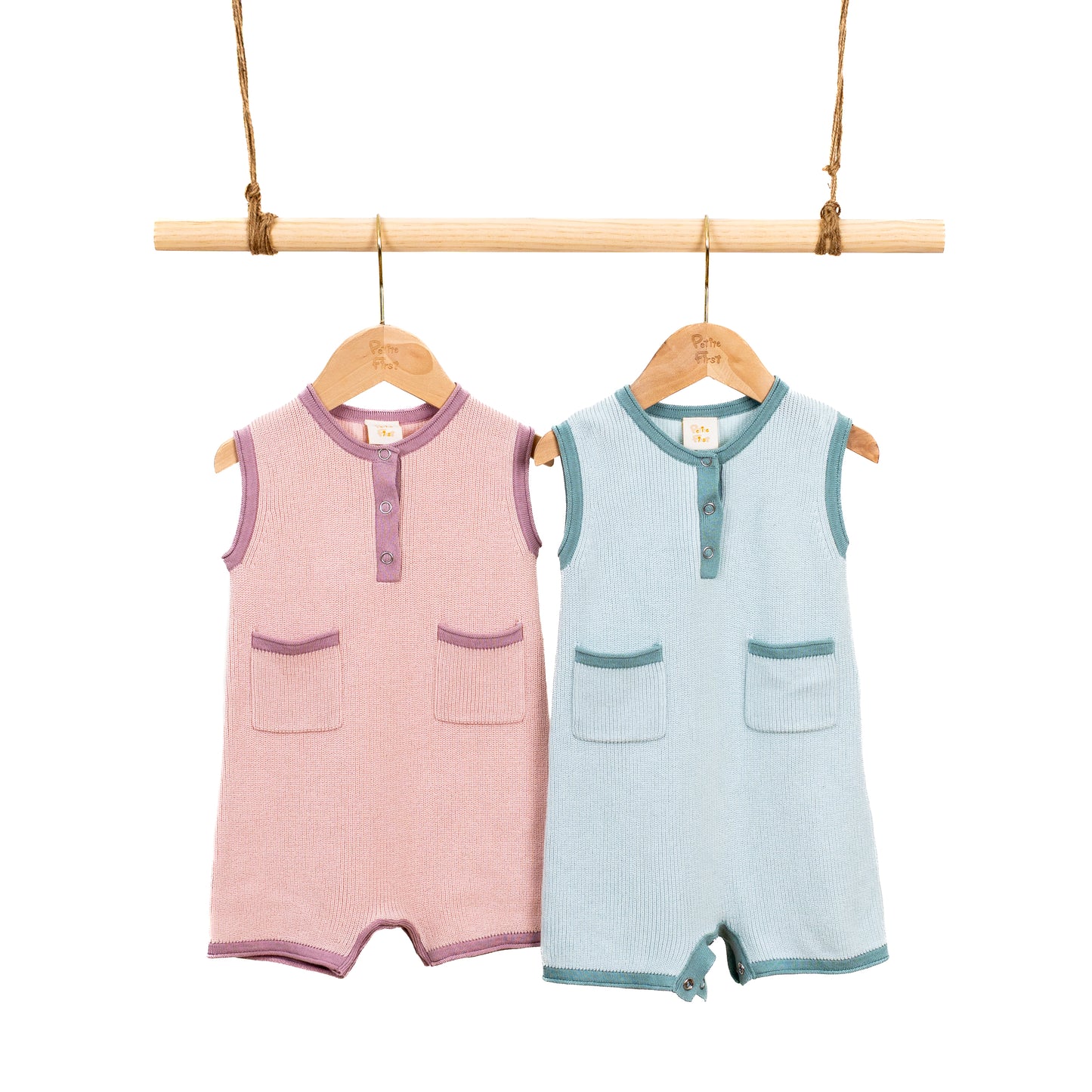 Henley Colorblock Romper with pockets (6-12M)