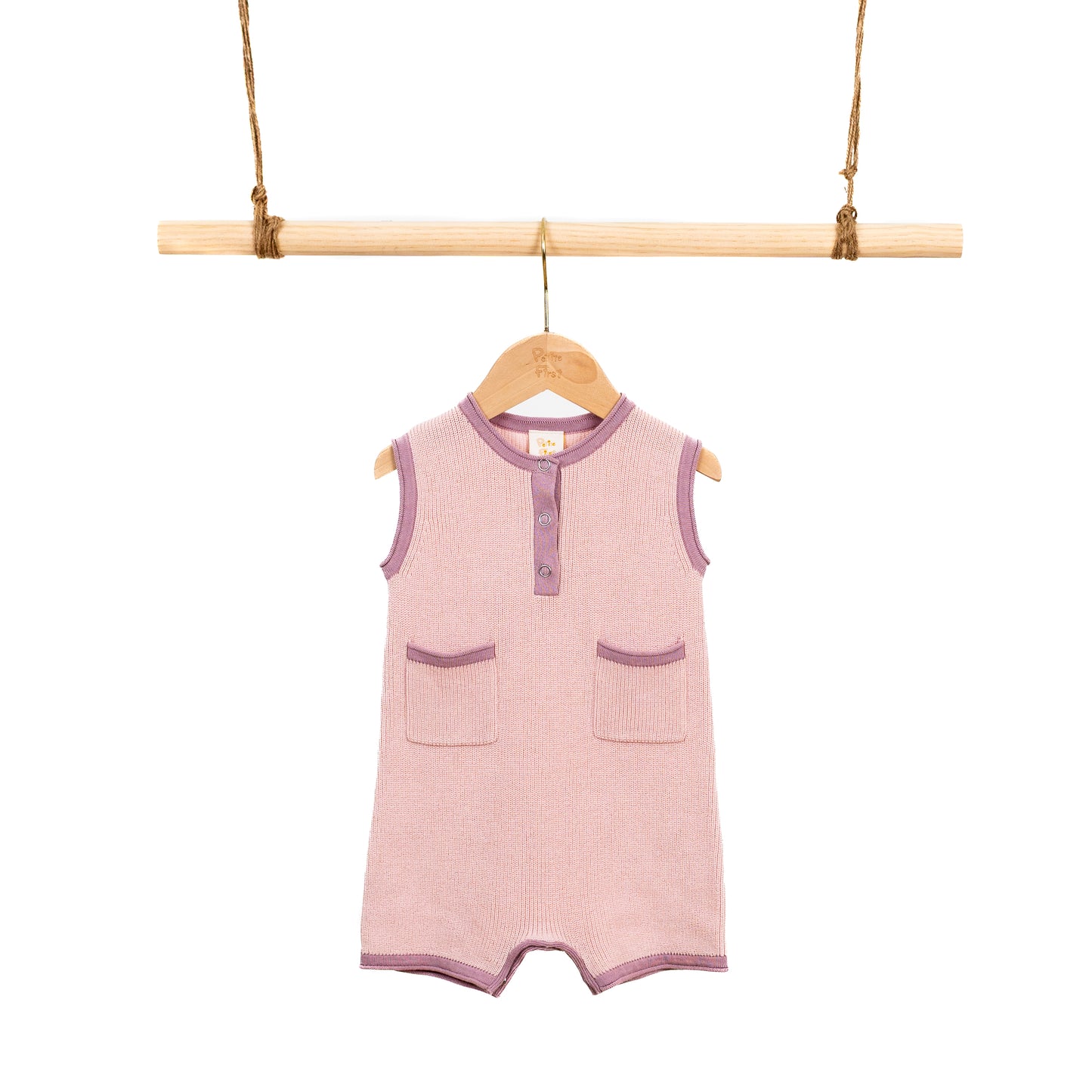 Henley Colorblock Romper with pockets (6-12M)