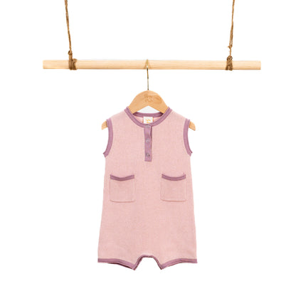 Henley Colorblock Romper with pockets (6-12M)