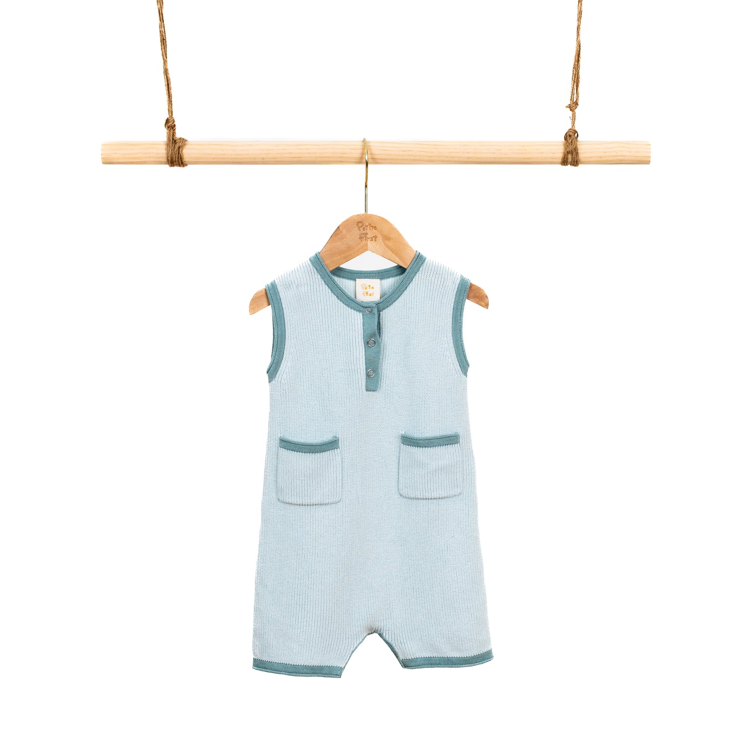 Henley Colorblock Romper with pockets (6-12M)