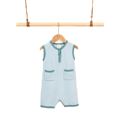 Henley Colorblock Romper with pockets (6-12M)