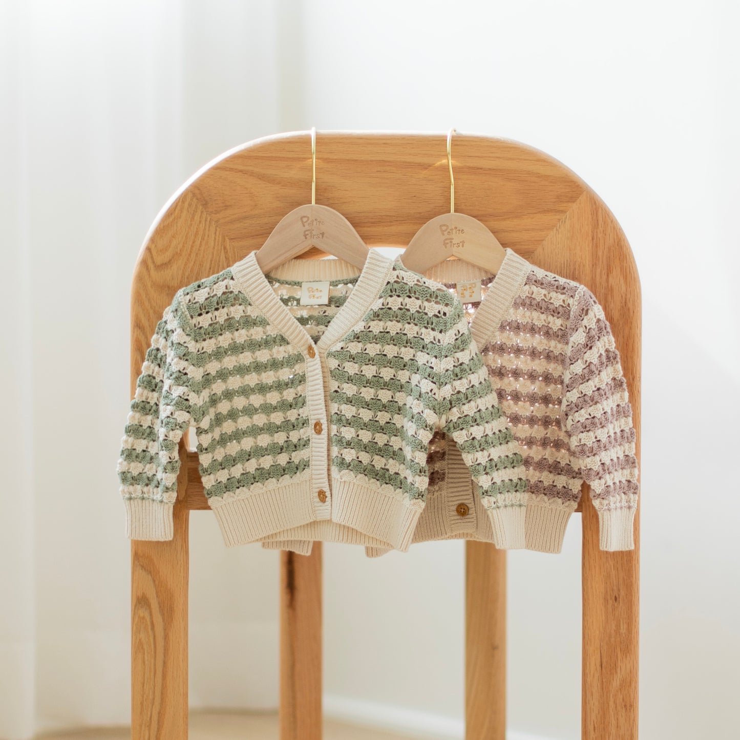 Striped Cardigan Jade Green