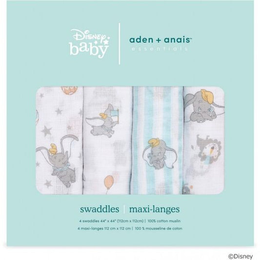 Aden + Anais Essentials Cotton Swaddle Dumbo New Heights (Pack of 4)