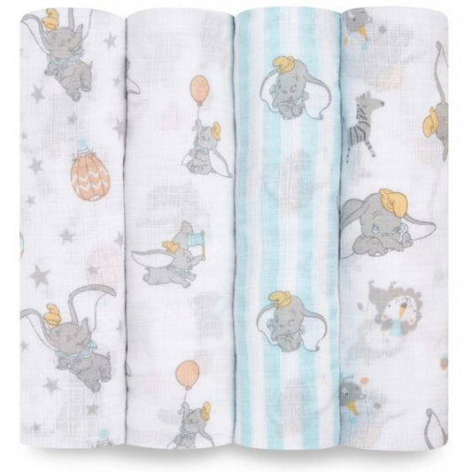 Aden + Anais Essentials Cotton Swaddle Dumbo New Heights (Pack of 4)