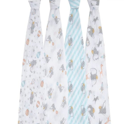 Aden + Anais Essentials Cotton Swaddle Dumbo New Heights (Pack of 4)