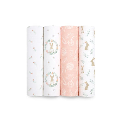 Aden + Anais Essentials Cotton Swaddle Blushing Bunnies (Pack of 4)