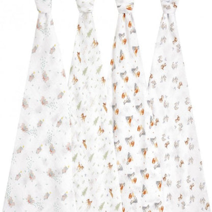 Aden + Anais Essentials Cotton Swaddle Disney + Friends (Pack of 4)