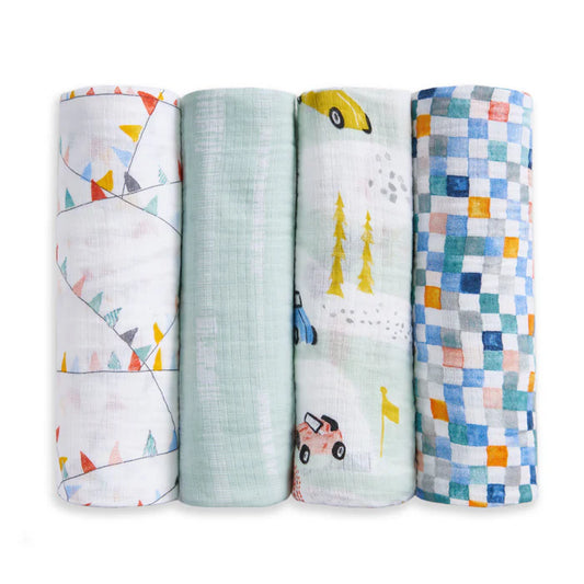 Aden + Anais Essentials Cotton Swaddle Cars (Pack of 4)
