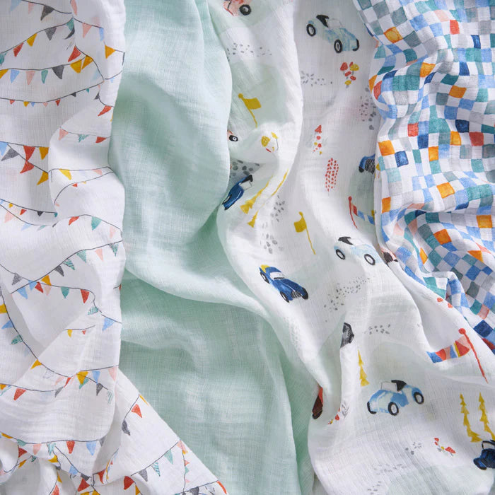 Aden + Anais Essentials Cotton Swaddle Cars (Pack of 4)