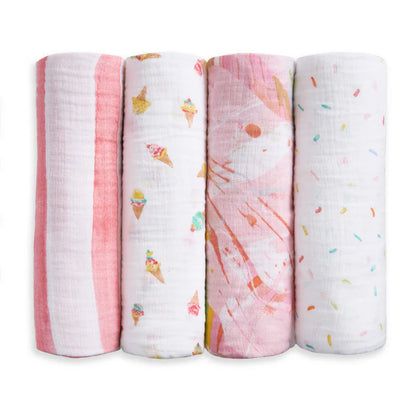 Aden + Anais Essentials Cotton Swaddle Ice Cream (Pack of 4)