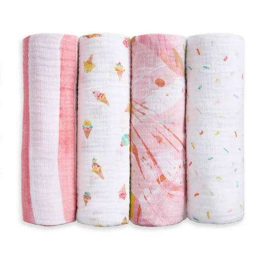 Aden + Anais Essentials Cotton Swaddle Ice Cream (Pack of 4)