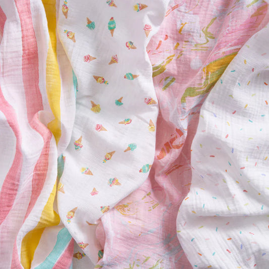 Aden + Anais Essentials Cotton Swaddle Ice Cream (Pack of 4)