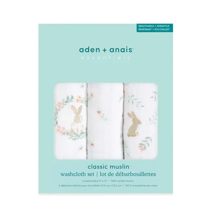 Aden + Anais Washcloth Sets Blushing Bunnies (Pack of 3)